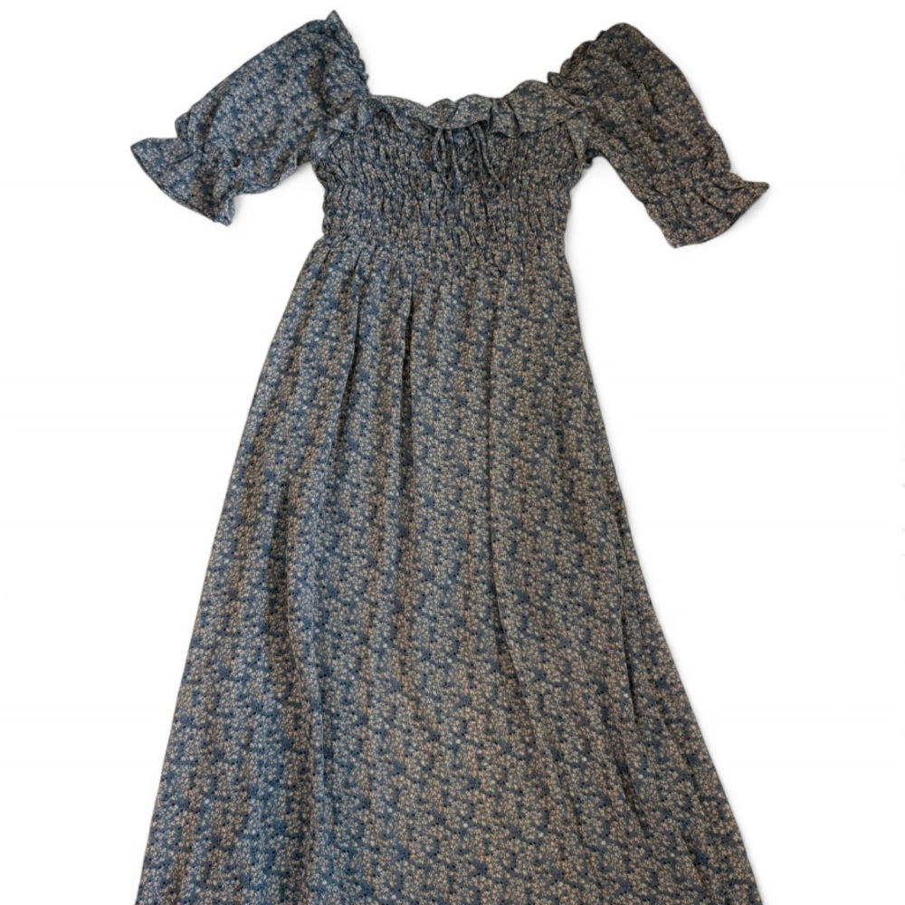 Boho Floral Milkmaid Maxi Sundress